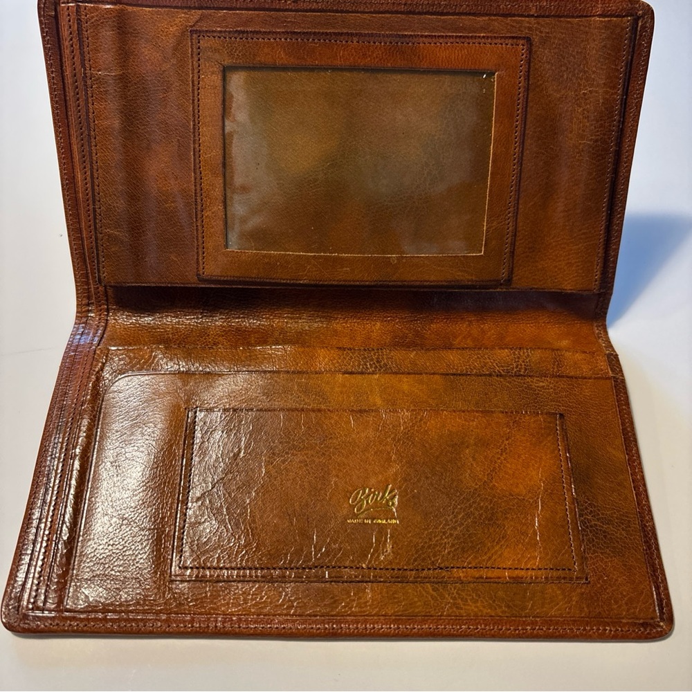 Birks Leather Wallet Made in England Brown Vintage Travel Wallet 7x4